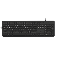 Nouveau clavier de bureau filaire OEM d'usine à 108 touches avec membrane en plastique, USB Plug and Play, rétroéclairage RVB