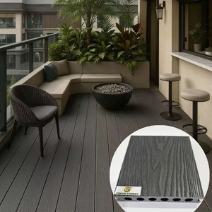Plancher <span class=keywords><strong>de</strong></span> terrasse en WPC moderne <span class=keywords><strong>de</strong></span> luxe, 140-23 mm, carré, imperméable, installation facile par clic, jardins extérieurs, sous-sols, entrepôts, parcs - Product Image 1