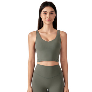 Sujetador deportivo acolchado con tirantes en U para mujer, estilo sexy de verano, a prueba de golpes de alta intensidad para yoga y fitness - Product Image 2