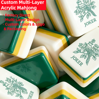 Mahjong Américain Rétro de Haute Qualité, Thème Naturel, Art Botanique, Tuiles Acryliques Vertes et Jaunes, 160 Tuiles, Ensembles Compatibles NMJL