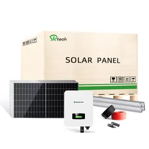 Sistem panel surya industri lengkap 20kW 30kW, sistem tenaga surya terikat tiga fase dengan wifi