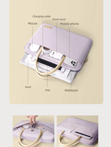 Colección <span class=keywords><strong>Cartera</strong></span> de tendencias de moda con cierre abierto para <span class=keywords><strong>mujer</strong></span>, maletín y bolsas para ordenador portátil con asa suave para llevar ordenador - Product Image 5