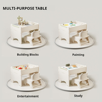Table d'activités double face pour enfants Table modulaire multifonctionnelle avec rangement 4 en 1 Table de jeu et ensemble de chaises