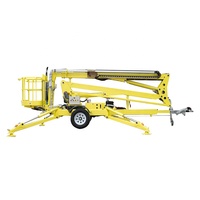 Nouveau design prix de gros hauteur de traction travail ascenseur 12-22m monté sur remorque télescopique boom levage personnel panier