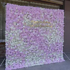 Fondo de pared de flores artificiales 5D Fondo en vivo accesorios de decoración de boda ESTÉREO