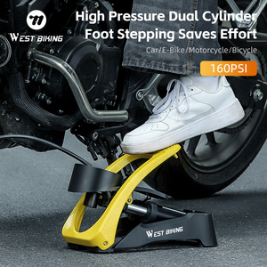 WEST BIKING 160PSI <span class=keywords><strong>Pompe</strong></span> à <span class=keywords><strong>pied</strong></span> de vélo haute pression <span class=keywords><strong>Pompe</strong></span> à vélo à double cylindre <span class=keywords><strong>Vtt</strong></span> Vélo de route Valves multiples <span class=keywords><strong>Pompe</strong></span> à vélo - Product Image 6