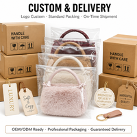 Sac fourre-tout mini carré de luxe en fausse fourrure de vison pour femme, doux, moelleux, sans perte de poils, en polyester, avec fermeture à fermoirs Koo