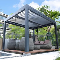 Vente directe d'usine, gazebo à persiennes en alliage d'aluminium de haute qualité, imperméable, pour cour