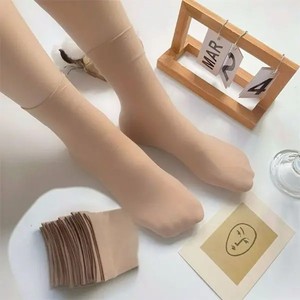 Korean Style Women's Knee High Stockings Thickened Solid Color Velvet Loose Fit Sweat Absorbing Anti Snagging Autumn Winter Wear - Product Image 3