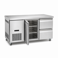 Réfrigérateur commercial en acier inoxydable sous le comptoir porte simple Double tiroir refroidisseur de plan de travail pour