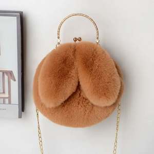 I-0172 Nouveauté Sac à main en peluche pour femme, style tendance, design mignon, bandoulière unique, 6 pouces - Product Image 4