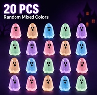 Ensemble de perles en résine fantômes lumineux, motifs aléatoires, breloques décoratives phosphorescentes, parfaites pour les décorations de fête d'Halloween, marque MuNi 14+
