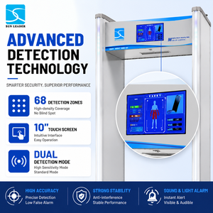 SUNLEADER Équipement de sécurité pour le contrôle d'accès, Scanner corporel multi-zones, Système d'entrée avec détection haute sensibilité, Écran LED 10 pouces, Alarme - Product Image 3