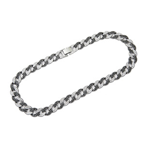 Collar De cadena De eslabones NL2020 aleación De diamantes De imitación De cristal negro 15 MM ancho cadena cubana Colar De <span class=keywords><strong>Liga</strong></span> De Strass Preto E Cristal - Product Image 5