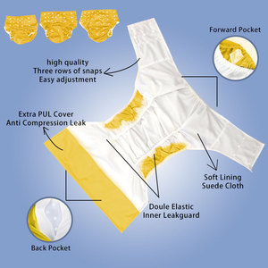 Couche en tissu épais grande taille pour adultes, 1 pièce, couche-culotte en tissu, bon marché, avec doublure réutilisable en tissu pour adultes - Product Image 3