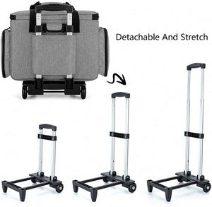 Free Sample Custom <b>Foldable</b> Rolling Wheeled Polyester <b>Trolley</b> Bag for Household Sewing Machine HEXIN HXJ0440 - Product Image 3