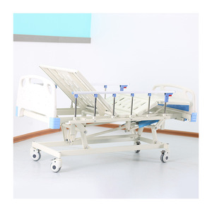 Manual Nursing <b>Bed</b> HR-S05 Blue White <b>Foldable</b> Home Use For Elderly - Product Image 4