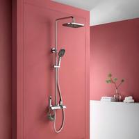 Ensemble de robinetterie de douche piano en laiton de haute qualité, 4 fonctions, affichage de la température, barre coulissante, design moderne pour appartement et hôtel
