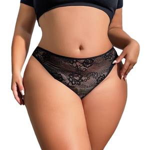 Трусики-стринги женские больших размеров с кружевом, тонкими бретелями, цветочной вышивкой и цепочкой, эротические, в форме буквы Т - Product Image 2