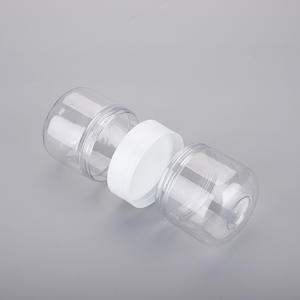 食品グレード両面透明フラワーティープレイドウ甘いキャンディーラウンド収納瓶ナッツ豆ペットボトルミドルクローズキャップ付き - Product Image 3