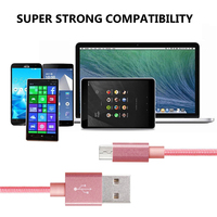 Kabel Data Sinkronisasi dan Pengisian Daya USB Micro Nylon Braided Tahan Lama Ukuran 3ft 6ft 10ft untuk Ponsel Android (Promo)