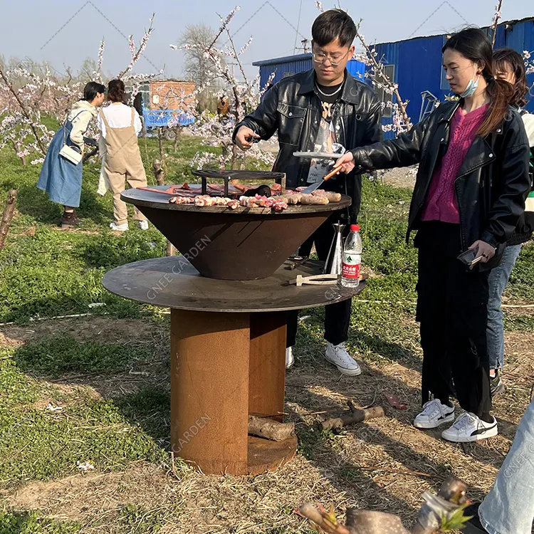 Neue Idee Einfacher moderner Corte stahl grill für Camping party