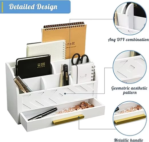 Gỗ Trắng bàn tổ chức và lưu trữ với ngăn kéo-hóa đơn thư tổ chức và SORTER cho Countertop và bàn bếp phụ kiện - Product Image 3