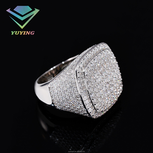 Hip Hop Jewelry Luxury 18K Gold Plated 925 <b>Sterling</b> <b>Silver</b> Iced Out VVS D Color Moissanite Diamond <b>Rings</b> for <b>Men</b> Women Party - Product Image 4