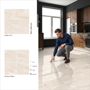 Azulejos de Porcelana Verde Ivory de 600x600 mm, Acabado Brillante Premium, 8 mm, Acabado Nano, para Pisos Comerciales - Product Image 1