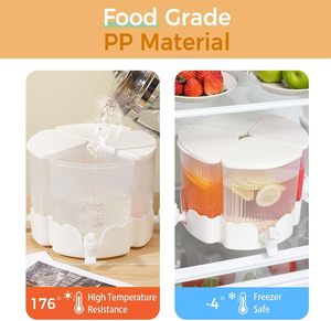 XJH High Quality Plastic 4 Tap Rotary Beverage <strong>Kettle</strong> 4 Grids Cool Water Jug <strong>Camping</strong> Classic Style Eco-Friendly Infused Fruit - Product Image 5
