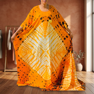 Nouvelle mode femmes coton caftan haut plage décontracté taille cordon robe dentelle décoration gratuit dernier été africain imprimer inde - Product Image 3