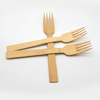 Ecologisch verantwoorde 170mm wegwerp bamboe vorkjes, FDA LFGB goedgekeurd, biologisch afbreekbaar houten bestek voor feestjes en barbecues