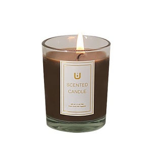Bougie parfumée minimaliste en verre transparent avec étiquette en feuille d'or, bougie aromatique réutilisable en verre, vente en gros pour boutiques de cadeaux, pot en verre transparent - Product Image 5