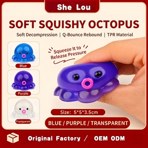 Cute Octopus Squishy <b>Toy</b> TPR Pout Mouth Round Jelly Squeeze Fidget <b>Toy</b> Kawaii Soft Stress Relief Gift for Party Favor <b>Desk</b> Decor - Product Image 3