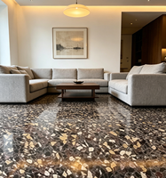 Dalles et panneaux en terrazzo écologiques personnalisés, solutions de revêtement de sol résistantes aux taches pour les hôtels, utilisation en intérieur et dessus de table, design moderne