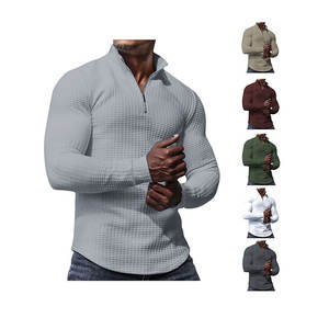 Suéter Dongfei para Hombre, Jacquard, Cuello Alto, Media Cremallera, Manga Larga, Transpirable, Estilo Casual, Primavera-Otoño - Product Image 5