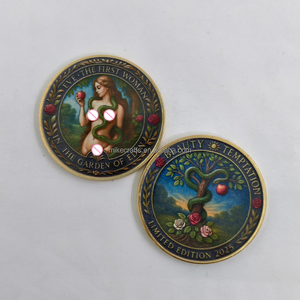 Monedas de Plata de Hierro Plateado al por Mayor, Monedas de Colección con Diseño 2D de Mujeres Hermosas y Sensuales, Moneda de Desafío de Bruja Dorada - Product Image 2