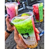 Gobelet double compartiment personnalisé avec logo pour thé au lait Boba, café, jus, soda, smoothie, 24 oz (700 ml), en plastique PP, gobelet jumeaux séparés