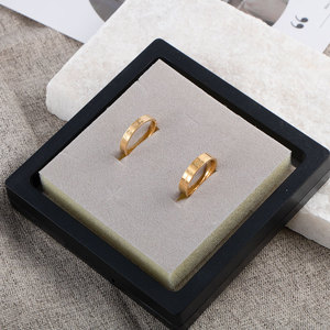 Couple <b>Rings</b> Titanium Steel Gold Heart Design Valentine's Day Gift Unisex Jewelry SA475 - Product Image 4