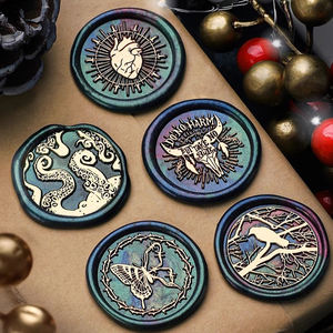 Nuevos Sellos en Relieve <span class=keywords><strong>de</strong></span> Latón Sólido Amarillo <span class=keywords><strong>de</strong></span> la Serie Dark, Estilo Retro Europeo, Decoración DIY, Regalos para Festivales, Venta al Por Mayor del Fabricante - Product Image 6