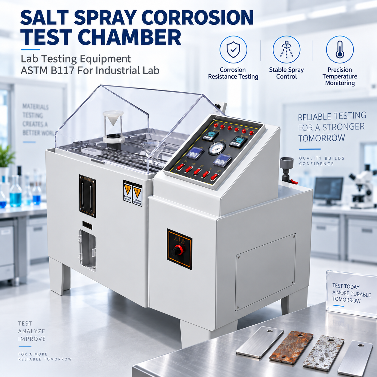 Salt spray corrosion test chamber ASTM B117 for outdoor splice closure hardware
