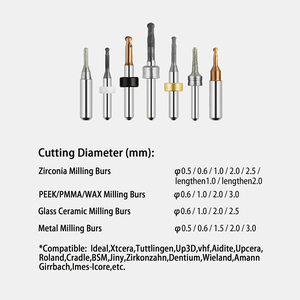 Frese per fresatura in <span class=keywords><strong>Zirconia</strong></span> con rivestimento diamantato adatte per tagliare frese dentali a camma in <span class=keywords><strong>Zirconia</strong></span> - Product Image 5