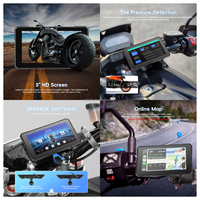 Podofo 5 Inch Portable Motorcycle Wireless Carplay Smart Player Android Auto TPMS Navigasi IP67 Tahan Air Produsen