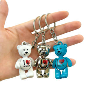 Portachiavi Creativo Vintage a Forma di Orso 3D in Lega di Zinco, Moschettone Pendente per Borse e <span class=keywords><strong>Auto</strong></span>, Logo Personalizzabile, Ottimo Regalo - Product Image 1