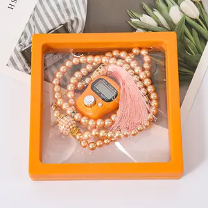 Cadeaux musulmans de luxe 99 perles de verre Tasbeeh de prière avec compteur numérique Boîte visible Coffret cadeau Tasbih