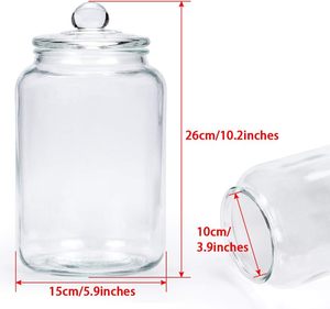 Bocaux en verre contemporains de qualité alimentaire, grande capacité (1 à 20 litres), à large ouverture, pour cuisine et garde-manger, avec couvercle en bois d'acacia, compatibles congélateur, vente en gros - Product Image 3