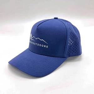 Tùy Chỉnh Cao Su Vá Logo Laser Cắt Đấm Hiệu Suất Lỗ Chạy Mũ Bóng Chày 5 Bảng Điều Chỉnh Không Thấm Nước Đục Lỗ Golf Cap Mũ - Product Image 1