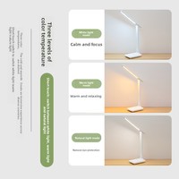 Lampe de table LED au design minimaliste moderne, batterie intégrée, design pliable pour chambre à coucher/dortoir, lecture, protection des yeux, commande tactile