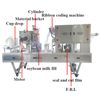Équipement de remplissage automatique de boissons industrielles, scelleuse de films pour gobelets, 500 ml, 1000 ml, yaourt, lait, jus, machines de remplissage de liquides