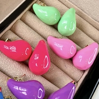 Bijoux fantaisie de couleur personnalisée, grosses répliques, émail épais, goutte d'eau, Bottega Drop Dupe, grandes boucles d'oreilles créoles pour femmes et filles
